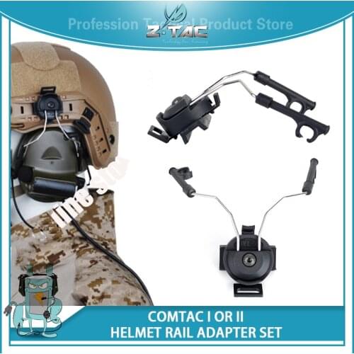 Ztac Tactical softair Military Peltor Headset Adapter Helmet Rail Set COMTAC II Airsoftsports Support Accessories IPSC Z046