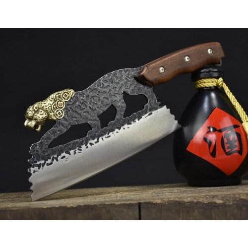 Handmade Forged Kitchen Chinese Chef Knife Meat Cleaver Slaughter Sharp Figured Vegetable Knives Cutter Cooking Tools