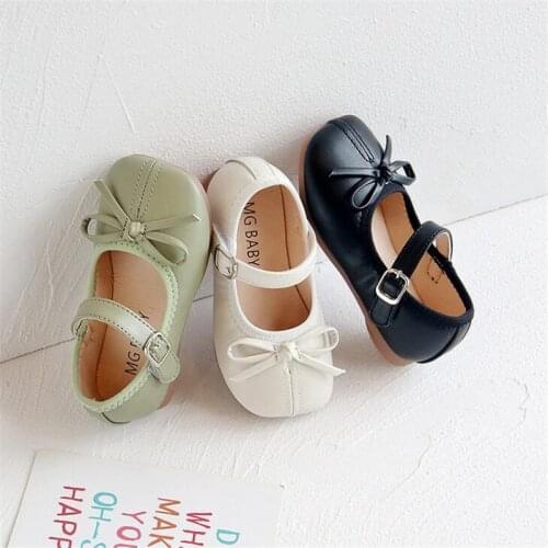 Hot Spring Autumn Fashion Girls Leather Shoes Childrens bow Flats Soft leather Fashion princess shoes EUR 21-30