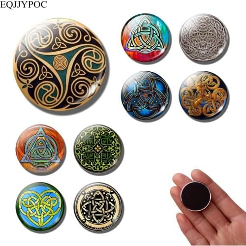Knot fridge magnet Ireland Traditional Culture Amulet 30MM Glass Dome Magnetic Refrigerator fridge sticker Home Decor