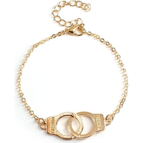 Trendy Fashion Handcuff Pendant Chain Bracelets for Women Creative Exaggerated Personality Charm Bracelet Hand Accessories