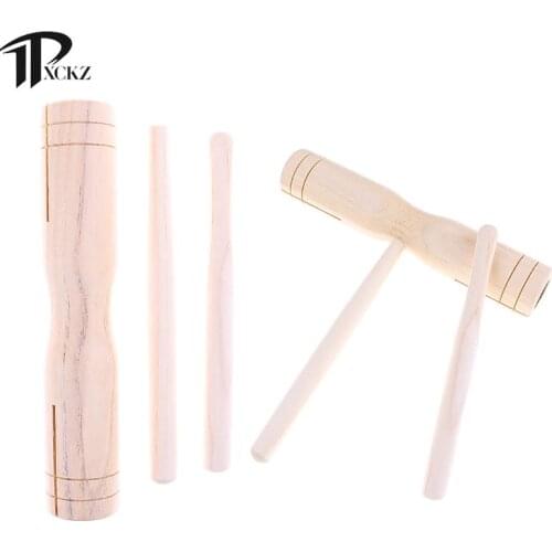 Great Ailanthus Percussion Wooden Crow Two Tone Sounder Double-barrelled Cylinder Musical Instrument For Kid Children Play