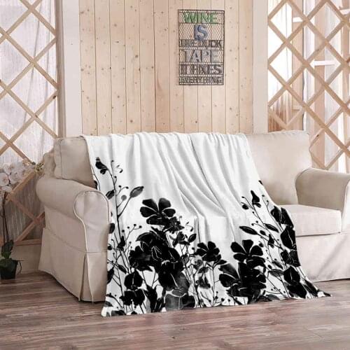 Kuidf Boho Throw Blanket Imprints Meadow Grass Hand Flannel Bedding Blankets Luxury Oversized for Couch Bed or Sofa 150x220cm