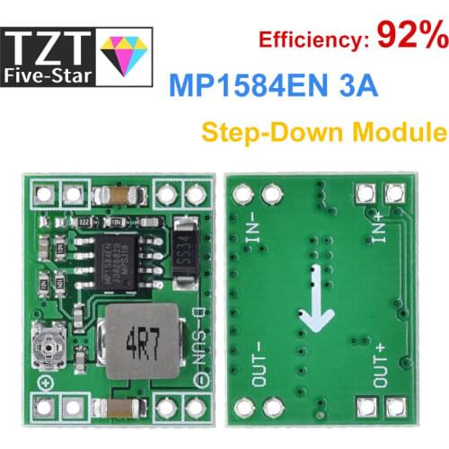 TZT Ultra-Small Size DC-DC Step Down Power Supply Module MP1584EN 3A Adjustable Buck Converter for Arduino Replace LM2596