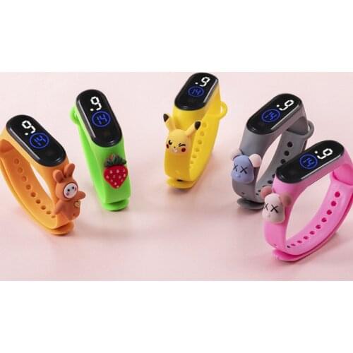 LED Anime Doll Watches Bracelet Electronic Watch Trendy Cartoon Watch for Child Plastic Touch Meter montre pour enfant