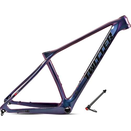Twitter 2021 New Come Mtb Full Carbon Frame T900 Thru Axle 12x142m XC Colorful Frameset Disc Brake Inner Cable