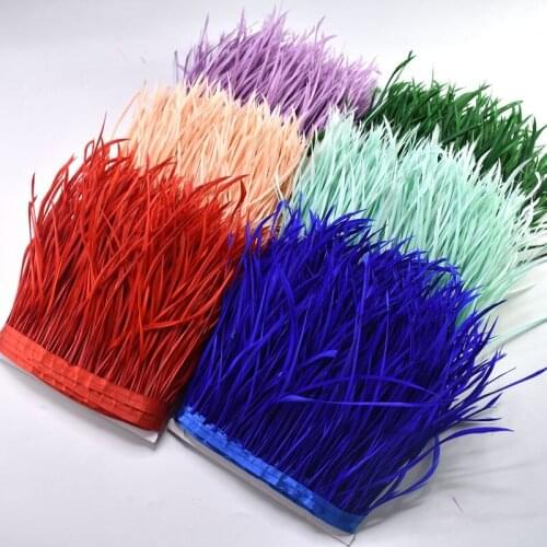 Top Quality 1Meters/Lot Goose Feathers Trimming Fringe for Sewing Clothing 6-8" DIY Natural Feathers Party Wedding Decoration