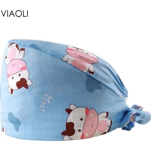 High Quality Tooth check scrubs Work Hats Wholesale Prices Adjustable Cotton Scrubs women Caps Pet Shop working Hat Cleaning Cap