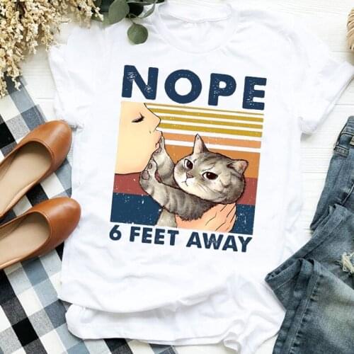 Women Lady Cat Cartoon Striped Funny Lovely Fall Halloween Print T Tee Womens Tshirt Female Shirt Clothes Top Graphic T-shirt