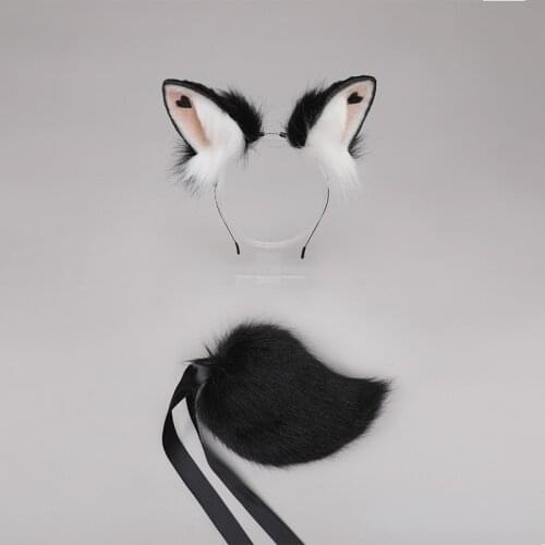 Women Animal Fox Bunny Cosplay Costume Anime Ears Headband Tail Halloween Headwear Cute Rabbit Fancy Dressed Up Accessories