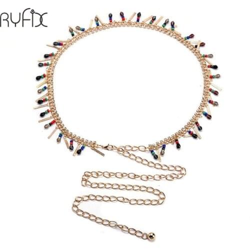 RYFIX 2021 Ladies waist chain decorative belly dance wild belt fashionable sexy elegant pendant with dress belt BL1824