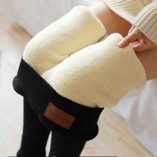 Winter Warm Leggings Velvet Thicken Lamb Wool Pants Women High Waist Skinny Fleece Trousers Pants for Women Leggings Bootcuts