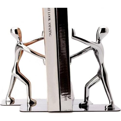 1 pair Simple Style Kung Fu Metal Bookend Shelf Bookend Holder Office School Supplies Stationery Gift Home decoration