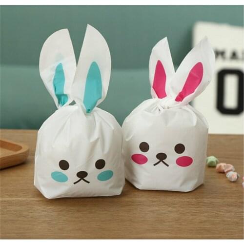 10pcs/Lot Long Ear Rabbit Easter Gift Bags Snack Biscuit Baking Package Wedding Birthday New Year Candy Cookies Party Decoration