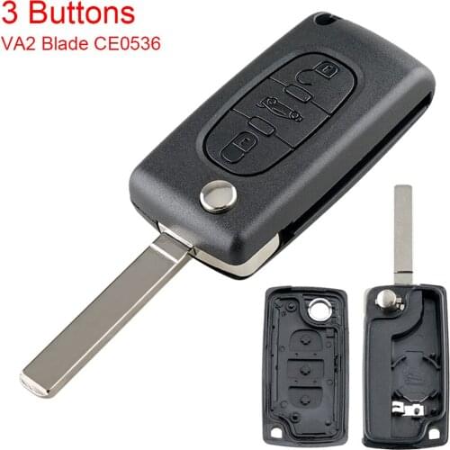 2/3/4 Buttons Remote key Case Entry Replacement Flip Folding Car Key Shell with Uncut Flip Key Fits for Citroen C2 C3 C4 C5 C6