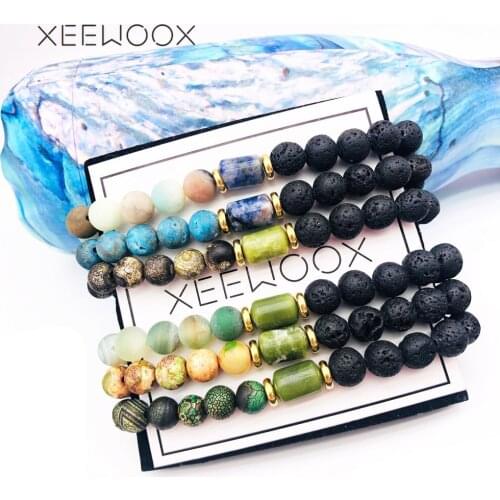2019 Jewelry Transfer luck Purple Bracelet Men Chakra Yoga Beads Volcanic Stone 8mm Natural Stone Beads Bracelets For Women