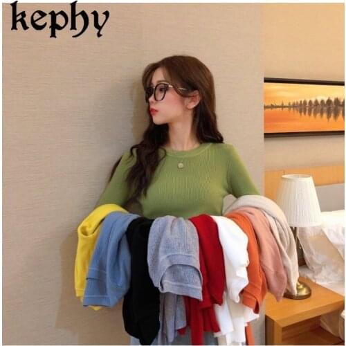 2020 Knitted Women o-neck Sweater Pullovers spring Autumn Basic Womens Sweaters Pullover Slim Fit Black cheap top