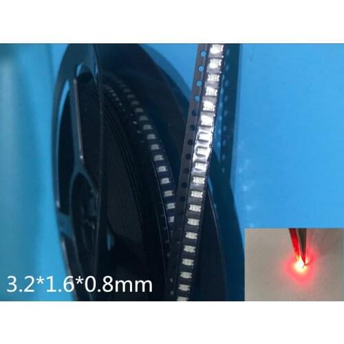 3000PCS Free Shipping 1206 red light light-emitting diode SMD LED 3216 Diodes SMD 1206 led 620-625NM 100-120MCD 2,0-2.6V 3.2*1.6