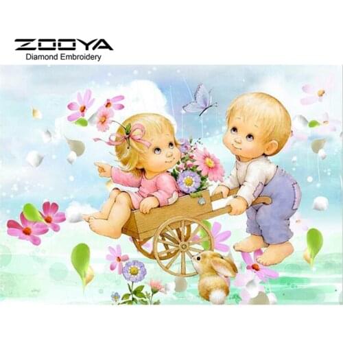 5D DIY Diamond Painting Baby Childhood Stroller Embroidery Diamond Painting Cross Stitch Rhinestone Mosaic Painting BJ1349