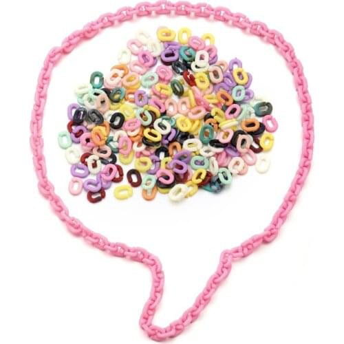 DIY necklace material accessories buckle chain acrylic chain O-shaped mask chain self buckle chain translucent assembly chain