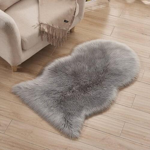 Irregular Fluffy Faux Fur Wool Rug Carpets Living Room Mat Solid Long Plush Area Carpet Sheepskin Shaggy Rugs For Home Bedroom