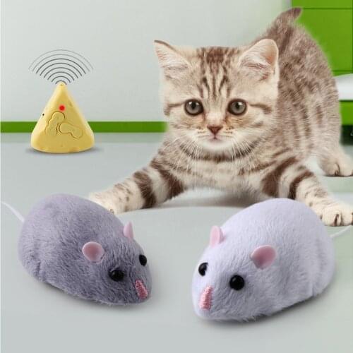 Wireless Remote Control Mouse Fluffy Electronic Mouse Toys , Emulation Toys Rat for Cat Dog mini Rat Tricky Toy