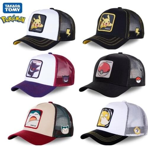 Anime Pokemon Baseball Cap Pikachu Hat Adjustable Pokemon Cosplay Hip Hop Cap Girls Boys Adult Kid Figures Toys Christmas Gift