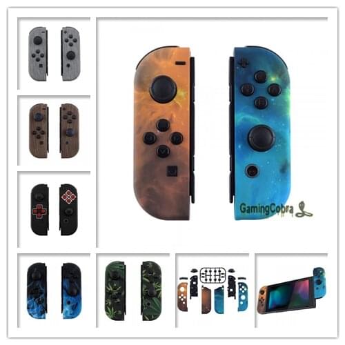 EXtremeRate Soft Touch Custom Patterned Controller Housing with Full Set Buttons Replacement Shell Case for NS Switch JoyCon