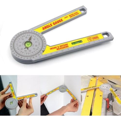 HOT Miter Saw Protractor Angle Gauge Metric Scale British Scale for Inside Outside Measuring Woodworking NDS