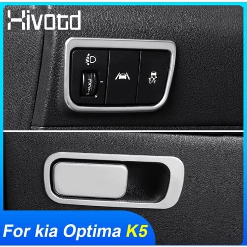 Hivotd For Kia Optima K5 dl3 2021 2020 Accessories Car Headlight Switch Panel Decoration Glove Box Trim Frame Stickers Parts