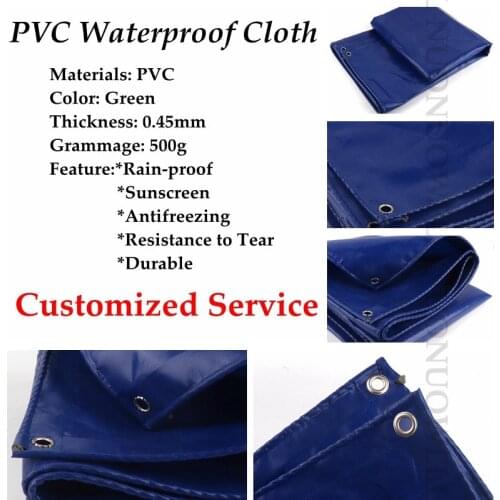 Customize Size 0.45mm Double Sided PVC Waterproof Thicken Tarp Tarpaulin Rainproof Truck Car Cover Outside Shading Cloth