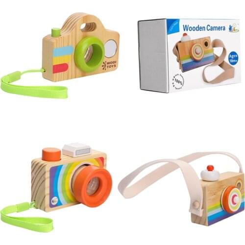 1Pc Cute Nordic Hanging Wooden Camera Toys Montessori Toys Gift Children Wooden DIY Presents Nursing Gift Baby Block