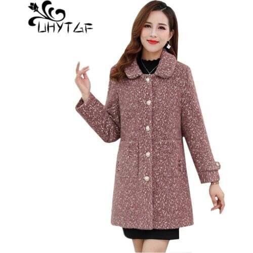 UHYTTGF Quality Mink Fleece Wool Jacket Imitation Gold Velvet Casual Women Winter Coat Thicken Wild Warm 5XL Plus Size Tops 1847