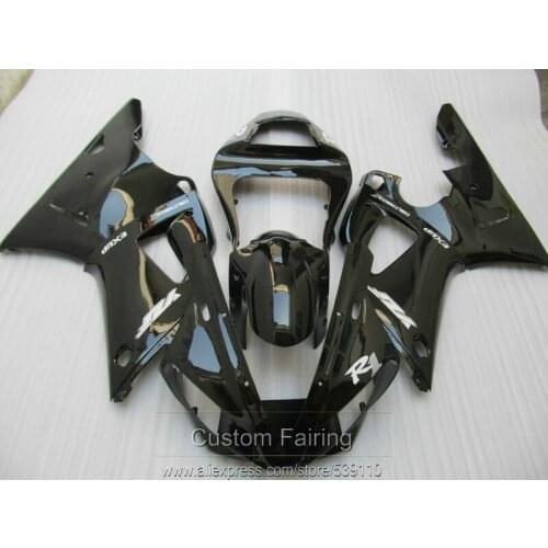 Motorcycle Fairing kit for Yamaha R1 2000 2001 glossy black fairings set YZF R1 00 01 YI07
