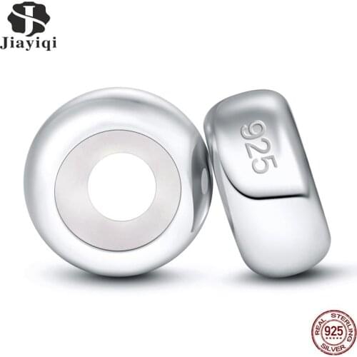 Jiayiqi 2 pcs Round Spacer Beads for Jewelry Making 7 mm Classic 925 Sterling Silver Accessory DIY Bracelet Bangle Handmade Gift