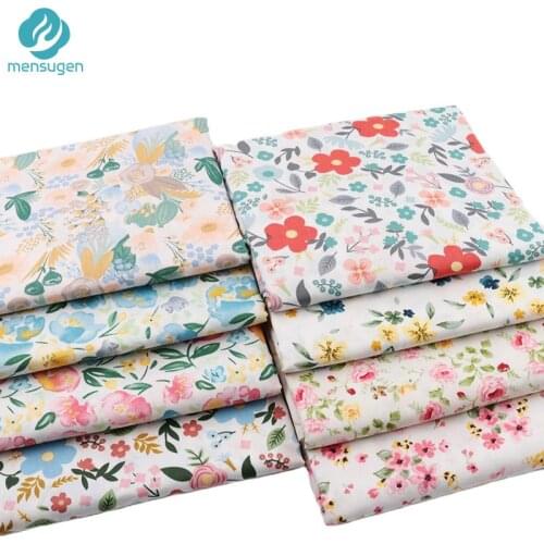 Summer Flower Printed Cotton Fabric for Dress Sewing, Blankets Bed Sheet Table Cushion Clothes DIY Cloth,Fabric By Meter