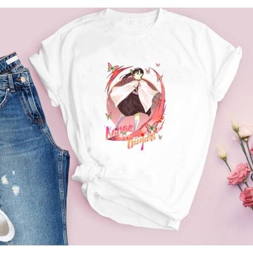 Hot Anime Demon Slayer Kimetsu No Yaiba T Shirt Women Printed Japanese Cartoon Tshirt Graphic Tops Tees Female Drop Shipping