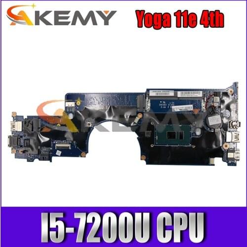 FUR: 01YT010 01YT01 For Lenovo ThinkPad Yoga 11e 4th laptop motherboard DALI8KMB8D0 W/ CPU I5-7200U SR2ZU DDR3 Mainboard