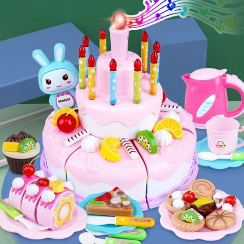 Birthday cake toy set girl play house simulation birthday gift fruit vegetable chale kitchen set