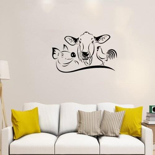 Animal Wall Decal For Kitchen Restaurant Dining Room Decoration Vinyl Sticker Mural Removable Home Decor DW10304