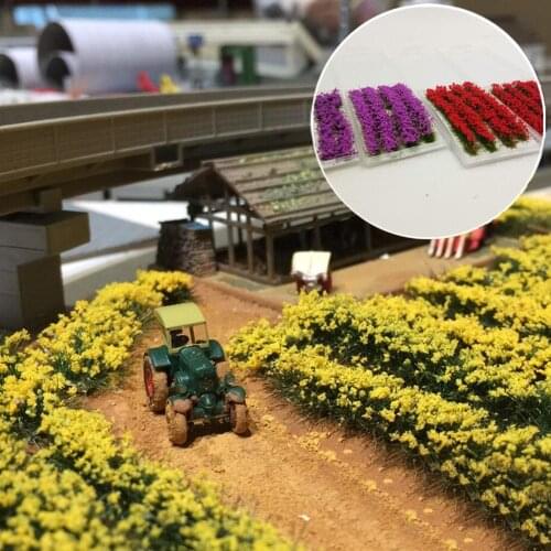 One Sheet Long Flower Stripe Clusters Artificial Flower Tufts Model Scenery Railway Wargame PJ07