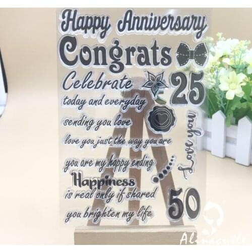 CLEAR STAMPS Die Cut Anniversary DIY Scrapbooking Card album paper craft rubber roller transparent silicon stamp AlinaCraft