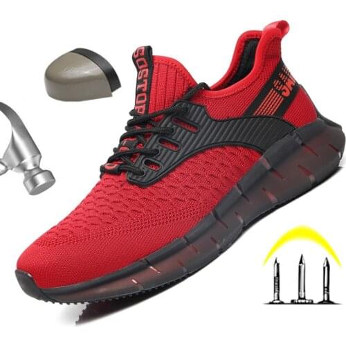 Work Shoes Work Safety Shoe Steel Toe Work Boots Men Women Working Sneaker Light Breathable Protective Indestructible Anti-smash