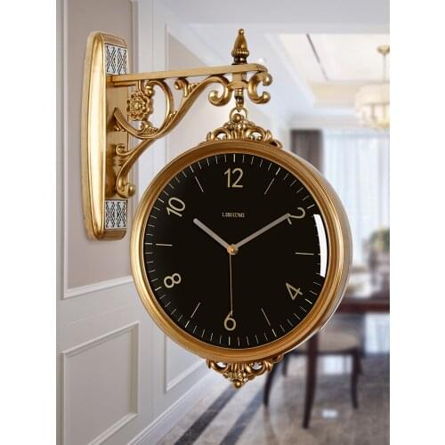 Luxury Electronic Wall Clock Outdoor Modern Design Silent Double Sided Wall Clock Living Room Orologio Da Parete Home Watch JJ