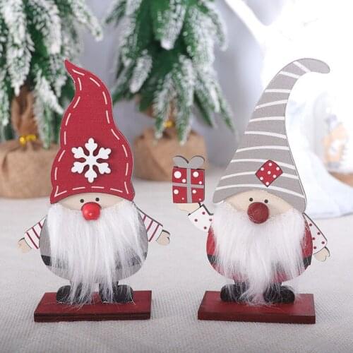 Christmas Decor Nordic Creative Wooden Santa Claus Desktop Ornaments Christmas Ornaments Scene Decoration Props Home Decor