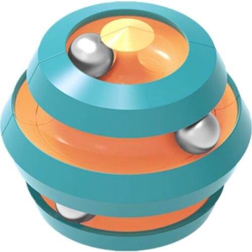 77HD Finger Spinner Orbiting Ring Cube Party Favor Pressure Relief Anxiety Gyro Spinning Tops for Adults ADD Upgrade 4 Beads