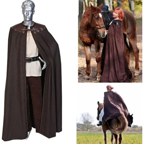 Halloween Cosplay Medieval Cloak Gothic Punk Vintage Maxi Gown Cape Knight Queen Costume Larp Warrior Viking Outfit For Adult