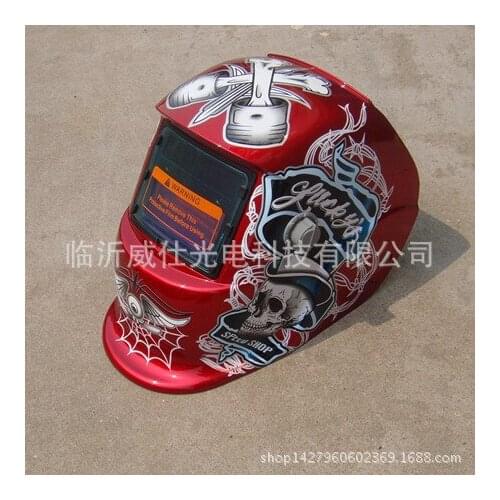 Supply solar automatic darkening welding mask argon welding helmet 107 red pirate