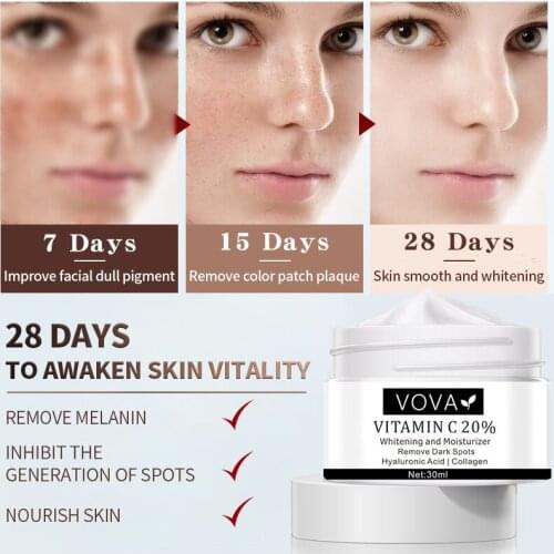 VOVA Remove Freckles Dark Spots Face Cream Vitamin C Whitening Moisturize Facial Skin Beauty Cream Face Contouring Makeup Cream