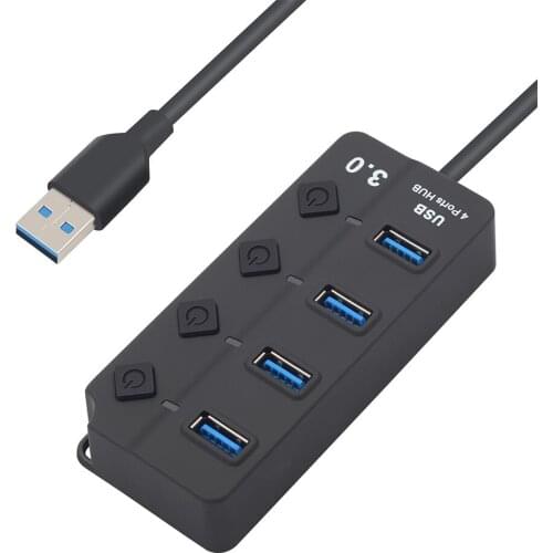 Powered USB 3.0 Hub 4 7 Port High Speed USB Data Hub Charger Splitter with Individual Switches for Desktop Laptop Computer PC